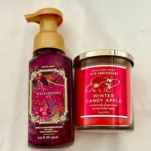 New / Bed And Bath Works / Winter~Foaming Hand Soap & Soy Candle